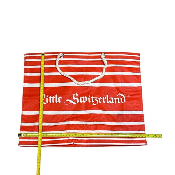 Little Switzerland Vintage 1980’s Red White Stripe Beach Shoulder Bag Nautical - Picture 2 of 8